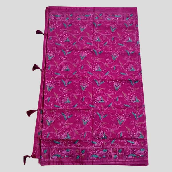 Tontuj Half Silk Saree for Women (Pink Color)