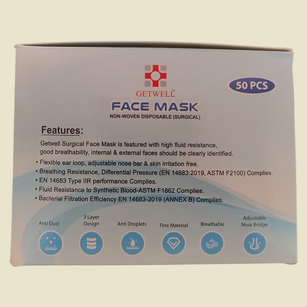 GETWELL Face Mask (Non-Woven) 50Pcs