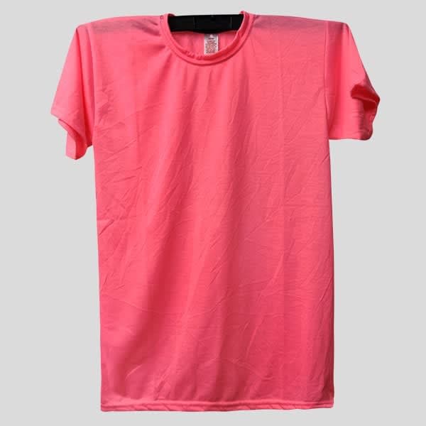 Men Solid Round Neck Pure Cotton Pink T-Shirt