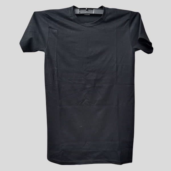 Men Solid Round Neck Pure Cotton Black T-Shirt