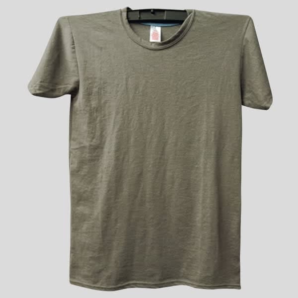 Men Solid Round Neck Pure Cotton Cloudy Grey T-Shirt