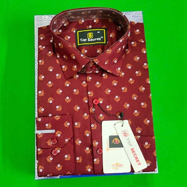 Indian Cotton Full Shirt Red