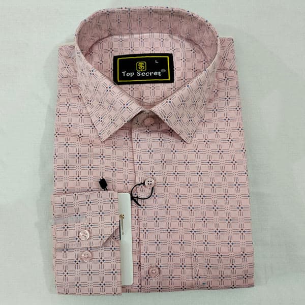 Indian Cotton Full Shirt Pinkish Grey